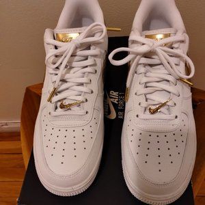 Nike Air Force 1 '07 LV8 Low DC2181-100 - White Metallic Gold Size Men 9.5